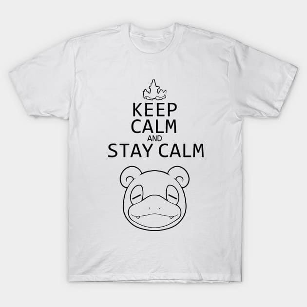 Keep calm and stay clam (black) T-Shirt by Suika-X